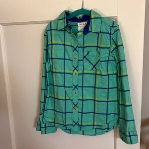 Cat&Jack plaid long sleeve flannel shirt girls size 7/8
